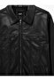 Regular Fit Shirt Collar Zipper Pocket Long Sleeve Classic Faux Leather Jacket - 8