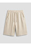 Beige Basic Boy's Shorts with Elastic Waist - 2