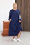 Plus Size Modal Fabric Dress with Bow Detail on the Sleeves - 3