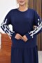 Plus Size Modal Fabric Dress with Bow Detail on the Sleeves - 8
