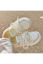 Women's Green and White Floral Mesh Chunky Sneakers - 8