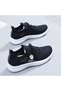 Women's Black Floral Sports Lace-Up Sneakers - 3