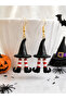 Witch Hat Earrings Handmade Halloween Halloween Themed Women's Jewelry Special Design Witch Hat Accessory - 2