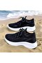 Women's Black Mesh Athletic Sneakers - 4