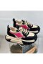 Women's Black Pink Chunky Sneakers - 3