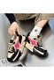 Women's Black Pink Chunky Sneakers