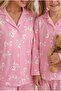 Mother Daughter Pajamas Set Pink Rabbit Pattern Long Sleeve Comfortable Home Wear Set - 4