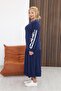 Plus Size Modal Fabric Dress with Bow Detail on the Sleeves - 7
