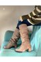 Pusi Mink Suede Bellows-Heeled Above the Knee Boots - 4