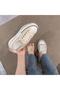 Women's Beige Floral Lace-Up Sneakers - 3