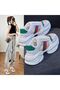 Women's Green Chunky Lace-Up Sneakers - 5