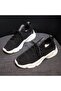 Women's Black Lace-Up Sneakers