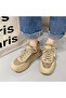 Women's Brown Monogram Platform Lace-Up Sneakers - 3