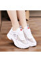 Women's Gray and White Heart Sneakers - 5