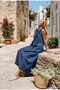 Women's Dark Blue Oversize 2-Piece Design Bag and Dress - 5