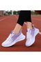 Women's Purple Sports Lace-Up Sneakers - 3