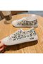 Women's Multicolor Floral Canvas Low-Top Sneakers - 5