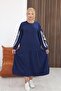 Plus Size Modal Fabric Dress with Bow Detail on the Sleeves - 4