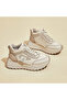 Women's Khaki Chunky Lace-Up Sneakers - 5