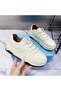 Women's White Chunky Lace-Up Sneakers - 2