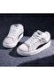 Women's Black and White Suede Sneakers - 5