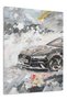 Black Sports Car Abstract Metal Wall Art