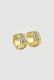 Stone Striped Earrings - Gold