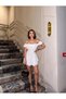 Women's White Square Neck Shorts Mini Dress Yel221194 - 3