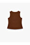 Button Detailed Crew Neck Sleeveless Blouse - 6
