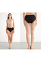 Women's 6-Piece Black 90% Cotton Soft Textured Lycra Baton Triangle Panties - 7