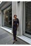 Women's Brown Tie-Dye Patterned Draped Maxi Tulle Dress Yel221617 - 4