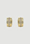 Stone Striped Earrings - Gold - 2