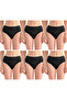 Women's 6-Piece Black 90% Cotton Soft Textured Lycra Baton Panties - 6