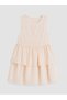 Özmarka New Season Ecru Polka Dot Ruffled Girls' Dress - 2