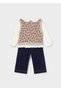 Baby Girl Pants, Sweatshirt and Vest Set 2536 - 4