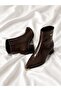 Women's Patent Leather Heeled Boots Black Brown Pointed Toe Thick Heel Stylish Classic Boots