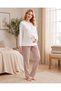 Women's Maternity Viscose Pajama Set Seasonal Long Sleeve Breastfeeding Detailed m L XL XXL 25-17 - 4