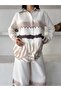 Women's Ecru Chokella Fabric Tie-Dye Gradient Shirt and Trousers Set Jen2694 - 2