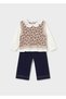 Baby Girl Pants, Sweatshirt and Vest Set 2536 - 3