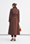 Chain Accessory Detailed Belted Bitter Trench Coat 13560 - 6