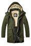 Regular Fit Detachable Hooded Waterproof Oxford Fabric Long Parka Coat