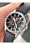 Automatic Black Color 5 Atm 36 Hours Power Reserve Steel Case Genuine Leather Men's Wristwatch 2435Slz - 5
