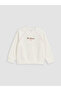 Vizyon New Season Ecru Crew Neck Printed Girls' Set - 2