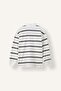 100% Cotton Relax Fit Striped Polo Collar Long Sleeve Sweatshirt H5038Ax26Au - 2