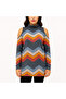 Women's Geometric pattern High Neck Long Sleeve Blouse - 2