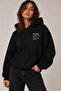 Black Spring Printed Oversize Sweatshirt - 2