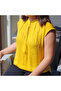 Women's Yellow High Neck Blouse - 2