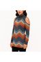 Women's Geometric pattern High Neck Long Sleeve Blouse