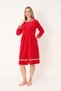 Women's Cotton Velvet Zippered Winter Dress / Fuchsia 3979 - 4
