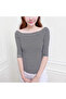Women's Striped Off-Shoulder 34 Sleeve Blouse